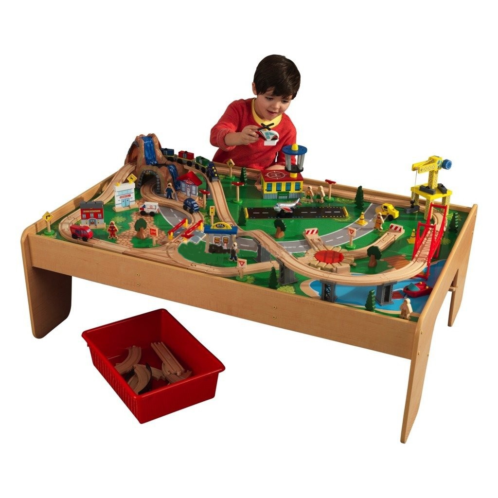 Игровой набор KidKraft столик с деревянной железной дорогой Waterfall Mountain, 17850