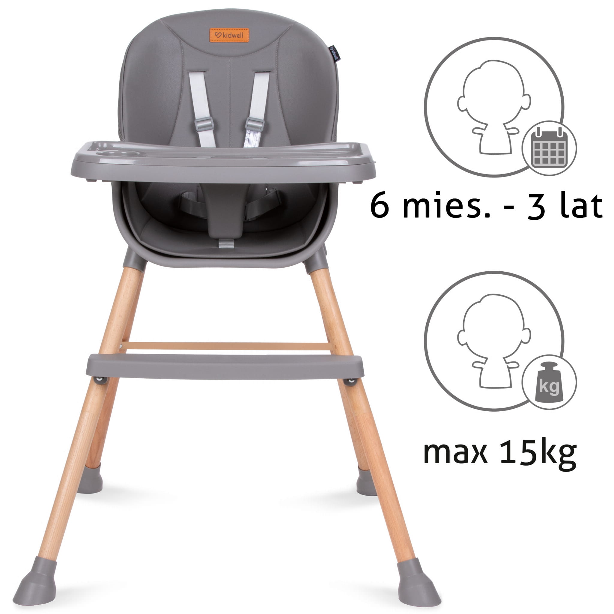 Стульчик для кормления 4 в 1 Kidwell Eatan Wood