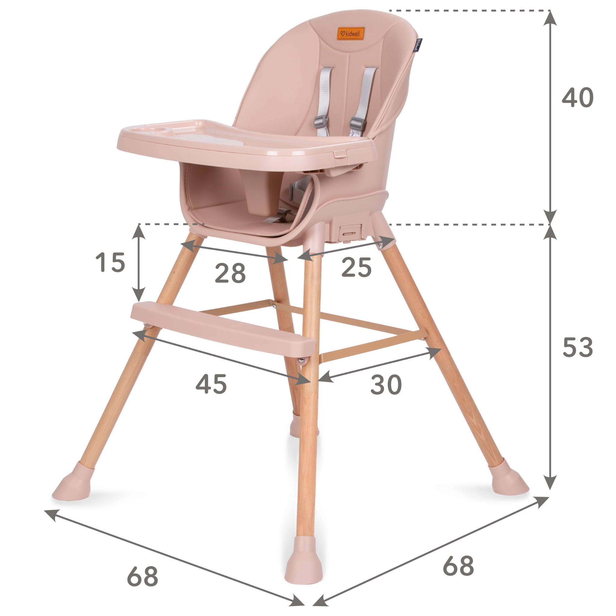 Стульчик для кормления 4 в 1 Kidwell Eatan Wood