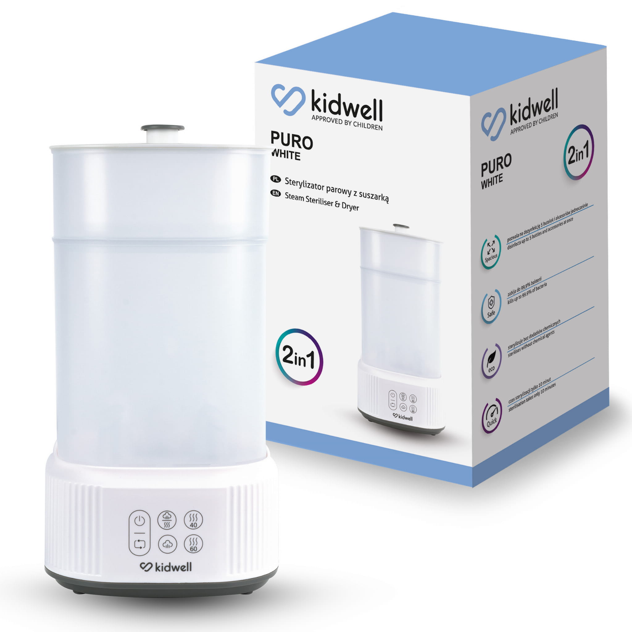 Стерилизатор паровой Kidwell Puro с сушкой, 4917
