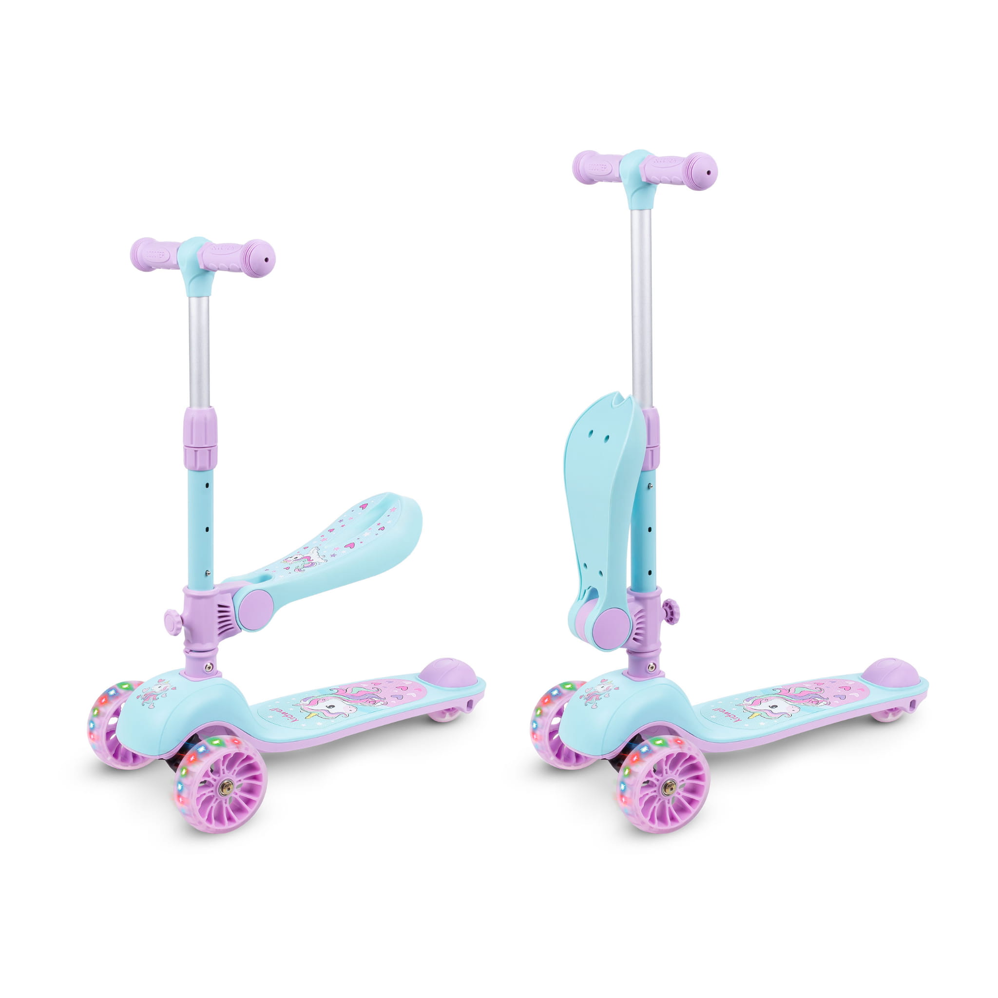 Детский 3-колесный самокат 2 в 1 Kidwell Rimba с седлом