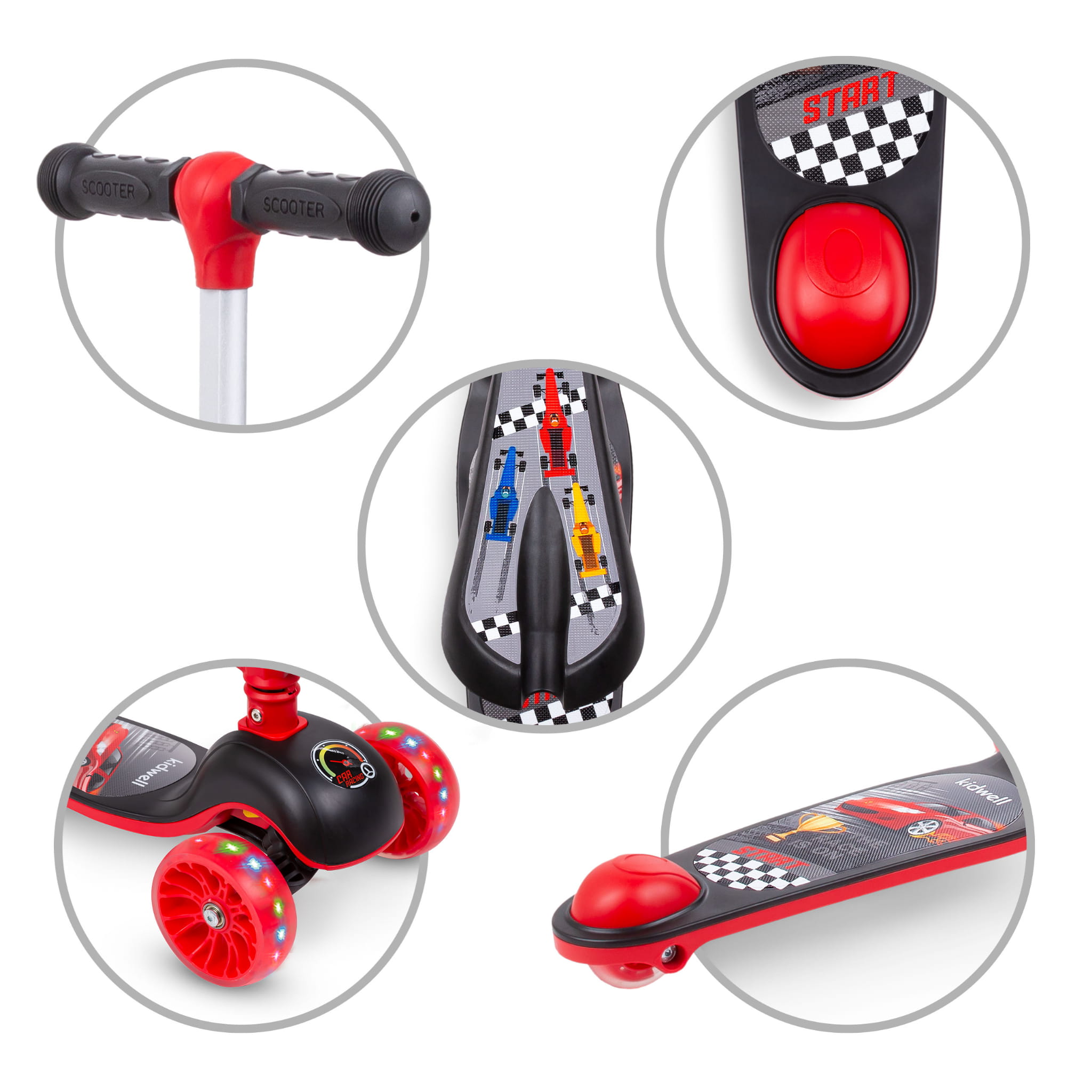 Детский 3-колесный самокат 2 в 1 Kidwell Rimba с седлом