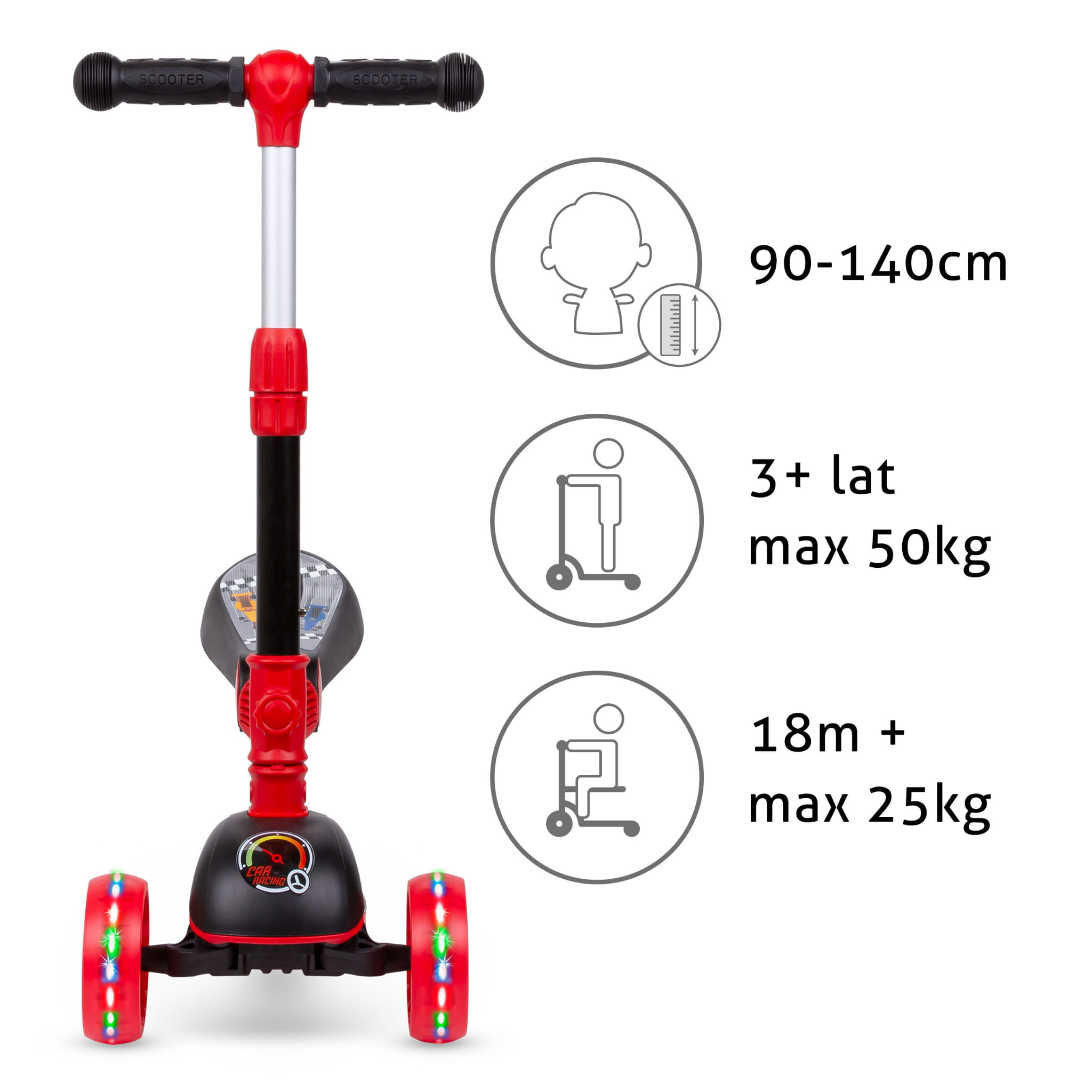 Детский 3-колесный самокат 2 в 1 Kidwell Rimba с седлом