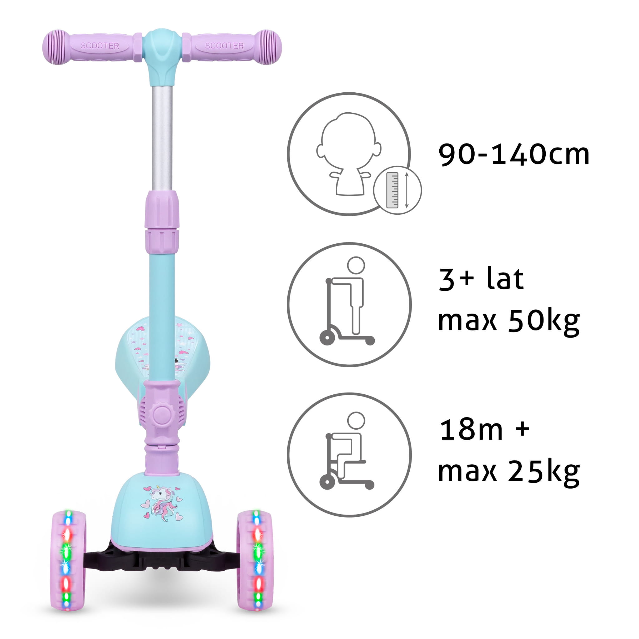 Детский 3-колесный самокат 2 в 1 Kidwell Rimba с седлом