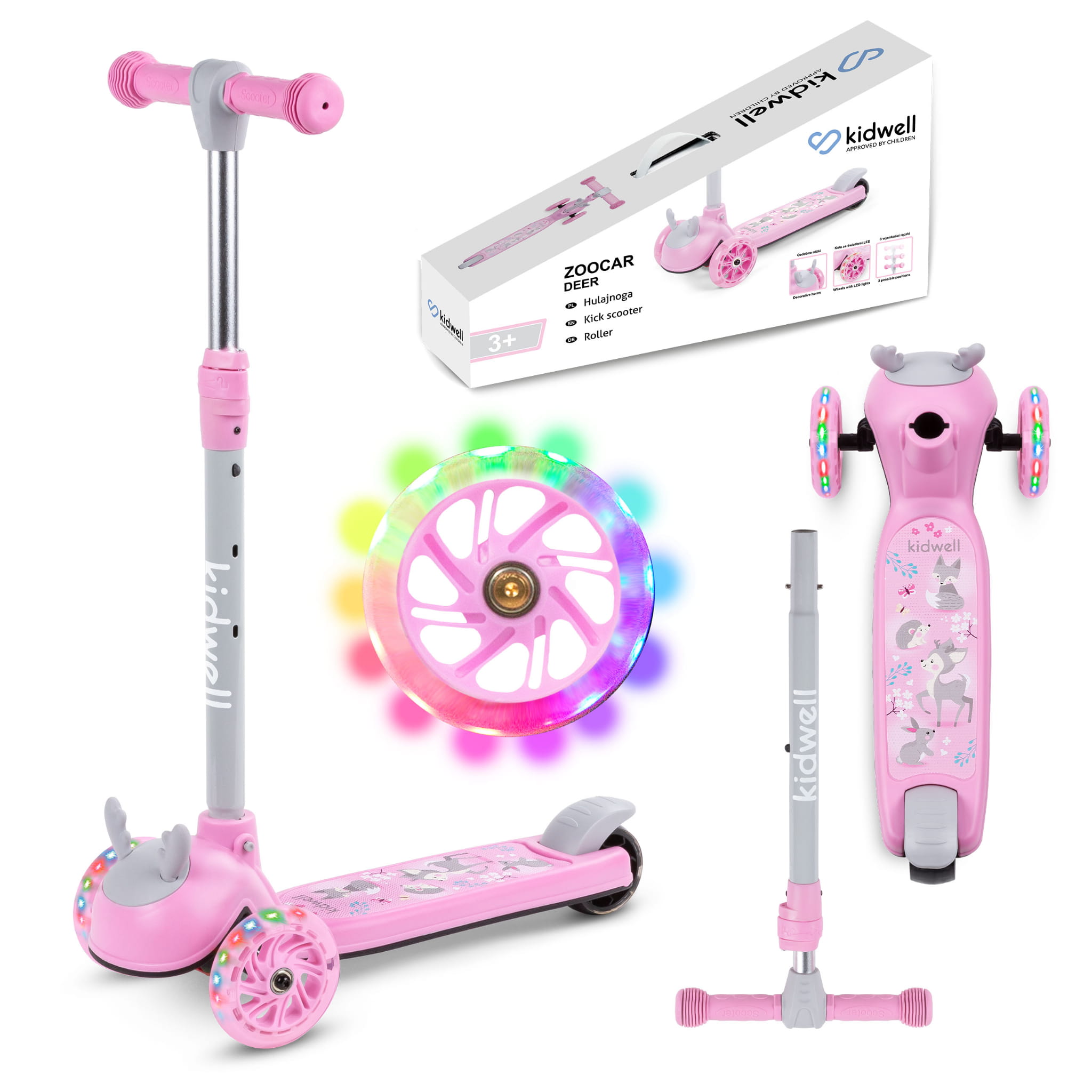 Детский 3-колесный самокат Kidwell Zoocar