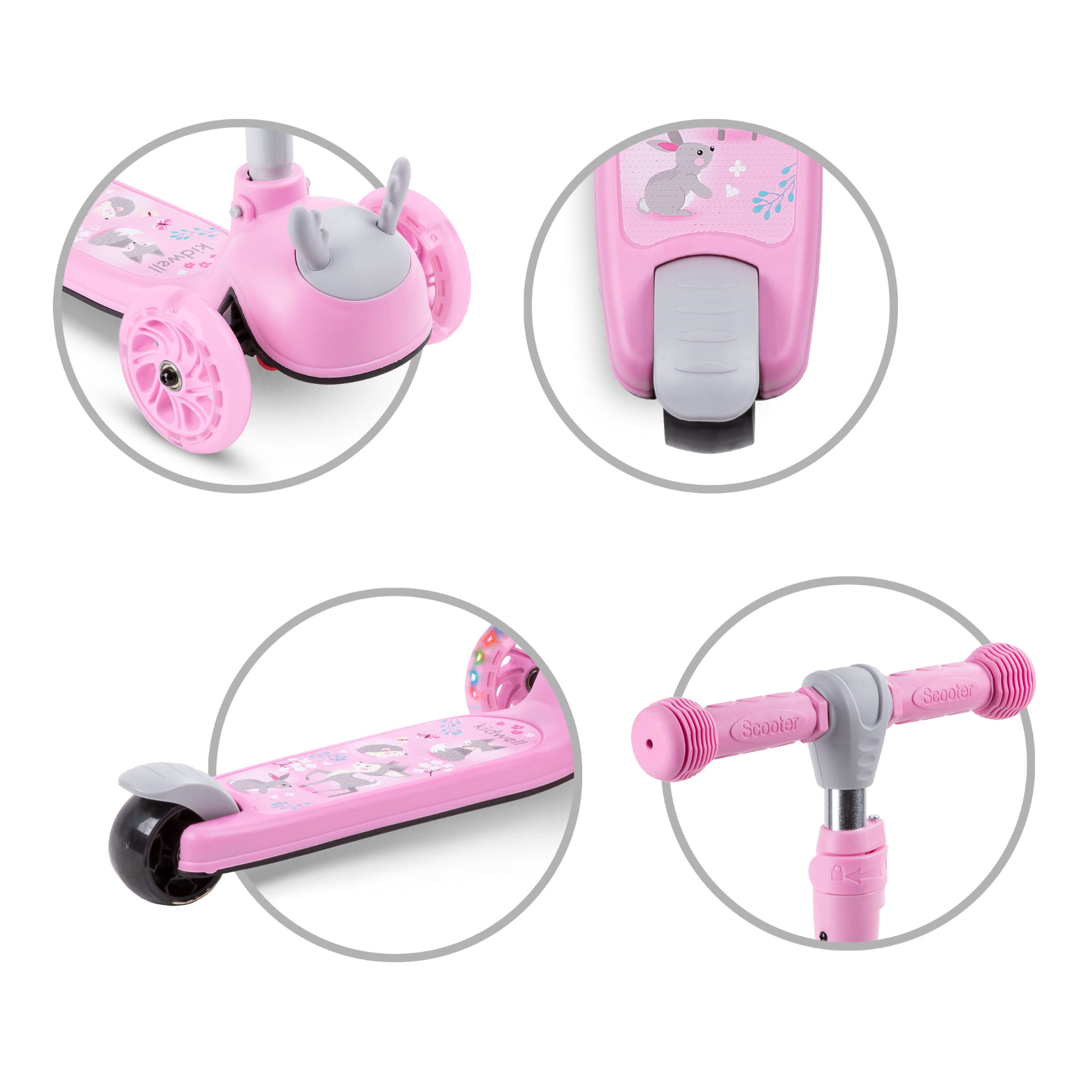 Детский 3-колесный самокат Kidwell Zoocar