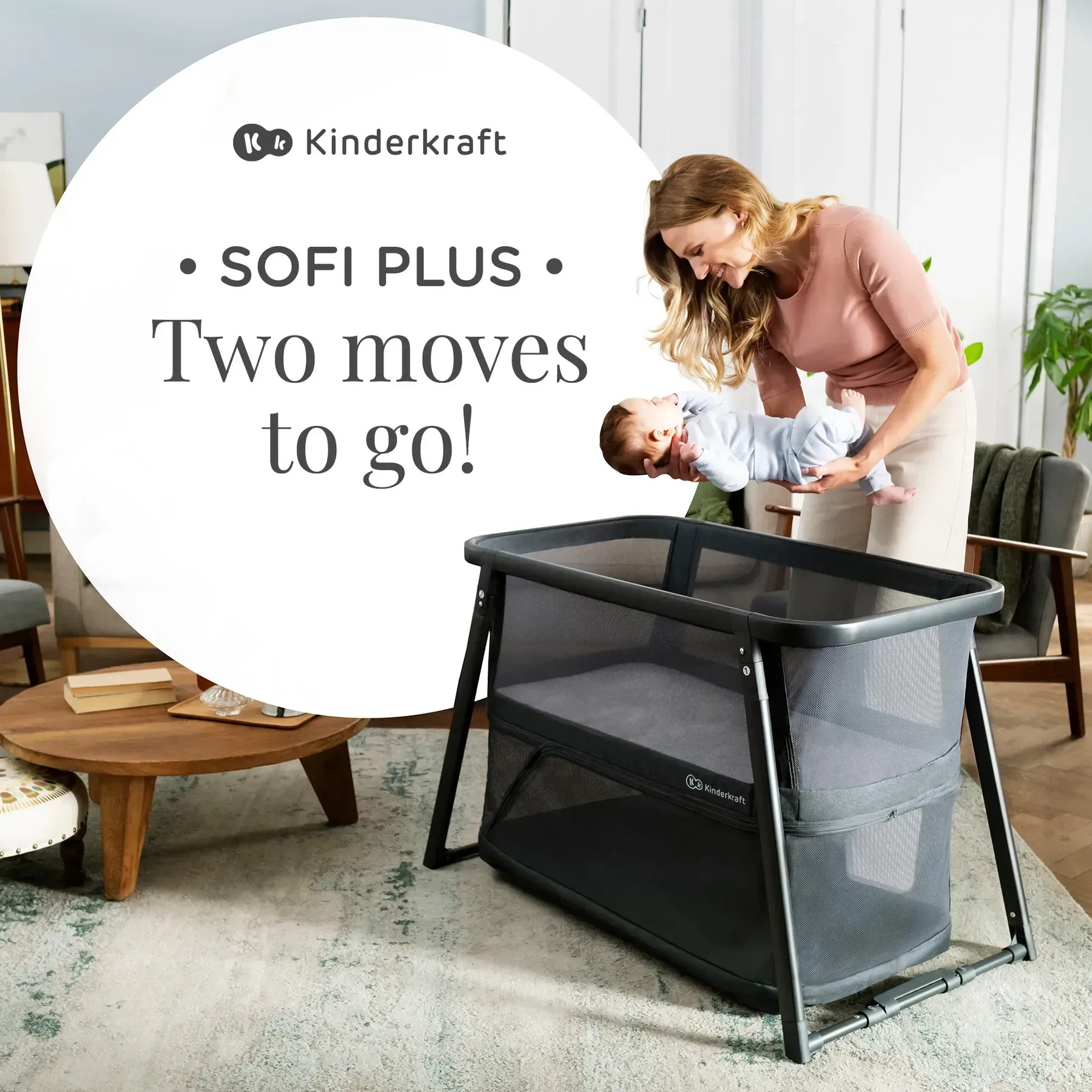Манеж-кровать 4 в 1 Kinderkraft Sofi Plus