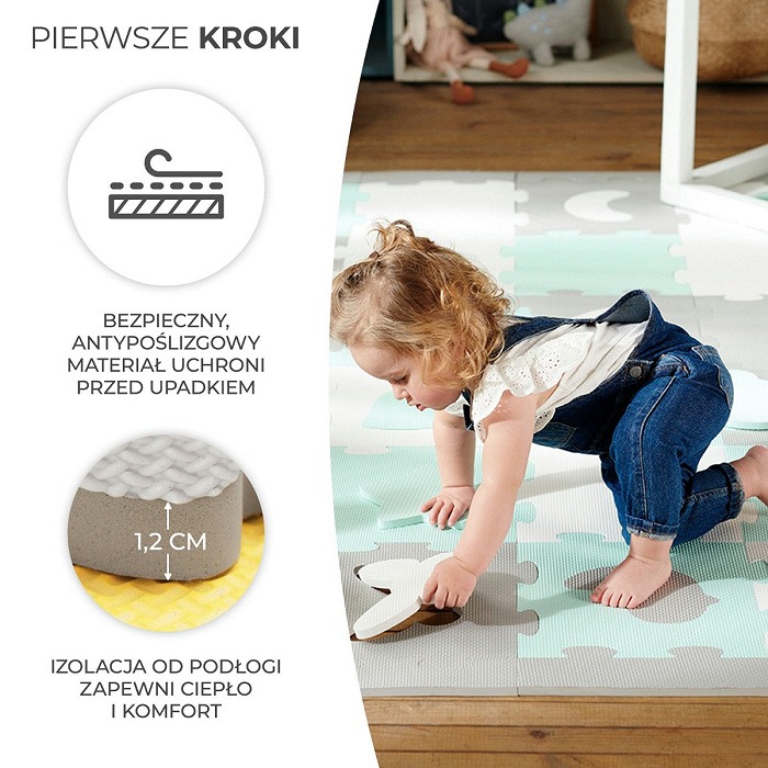 Коврик-пазл Kinderkraft Luno shapes 3D из пенопласта
