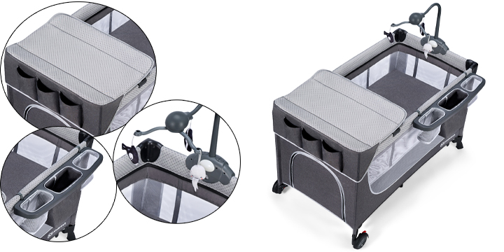 Кровать-манеж с пеленатором Kinderkraft Leody