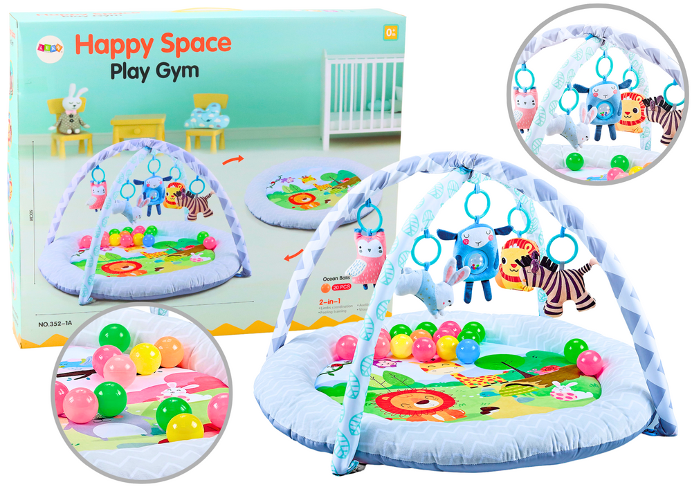 Развивающий игровой коврик LeanToys 2 в 1 с шариками Лев, 20101 (5905991022930)