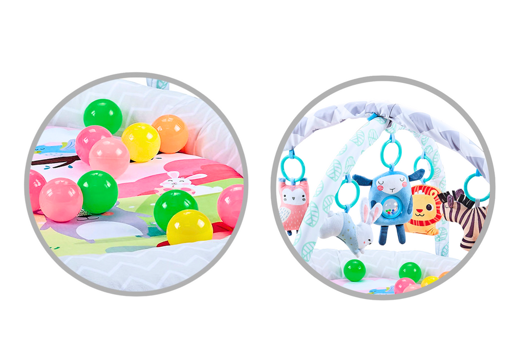 Развивающий игровой коврик LeanToys 2 в 1 с шариками Лев, 20101 (5905991022930)