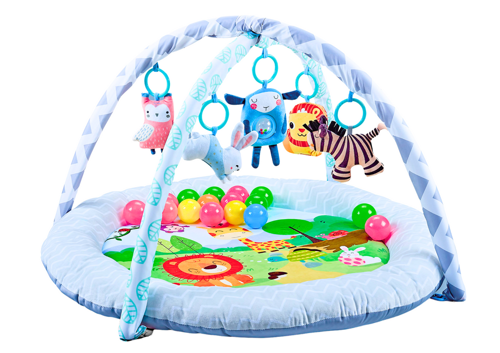 Развивающий игровой коврик LeanToys 2 в 1 с шариками Лев, 20101 (5905991022930)