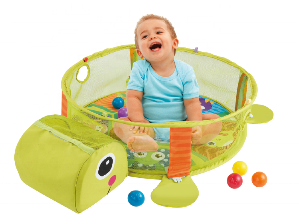 Развивающий игровой коврик-бассейн LeanToys с шариками Черепаха, 10005 (5904204758628)