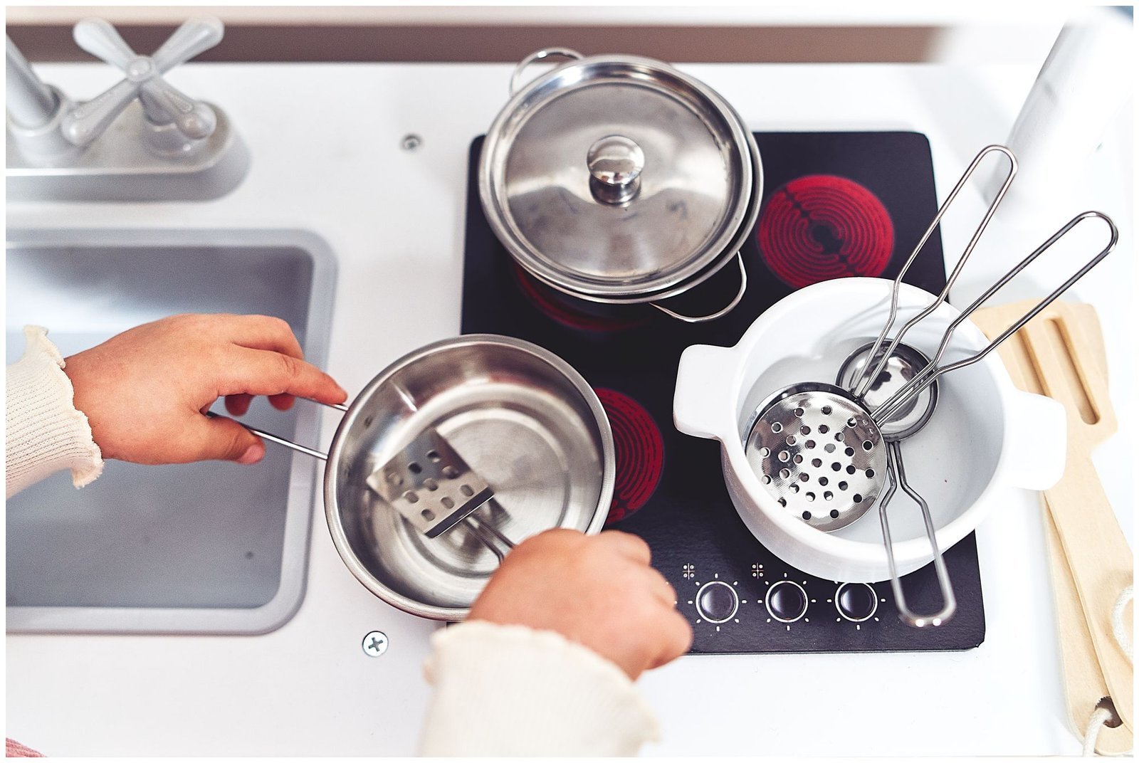 Детская деревянная кухня Mamabrum XXL с аксессуарами PLK536 N