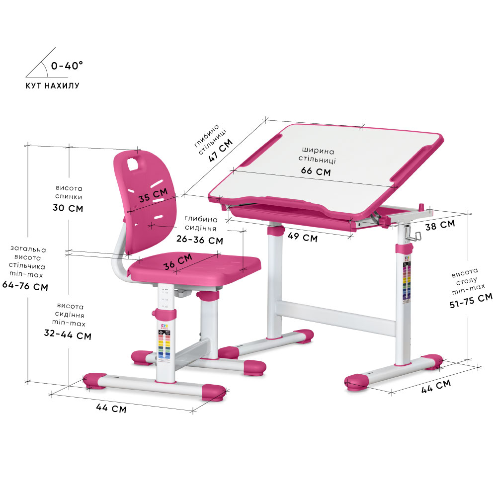 Комплект Evo-kids Evo-05 Ergo (стол+стул)