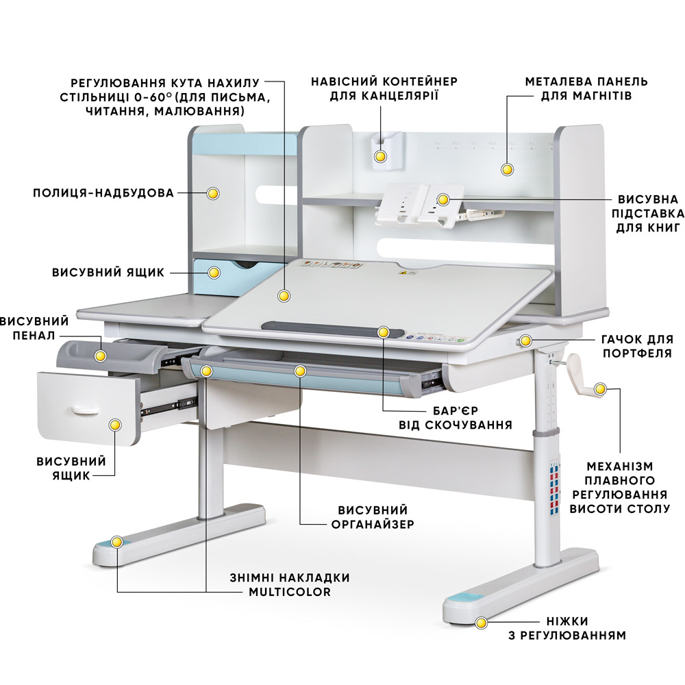 Детский стол Mealux Florida Multicolor Evo-52