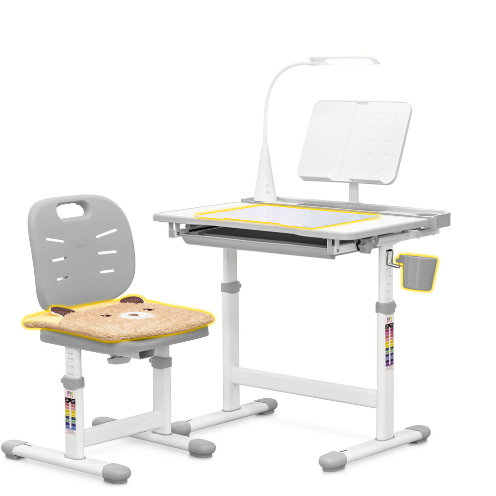 Комплект парта и стул Evo-kids (стол+стул+полка+лампа), Evo-17 Ergo