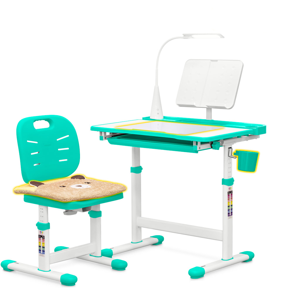 Комплект парта и стул Evo-kids (стол+стул+полка+лампа), Evo-17 Ergo
