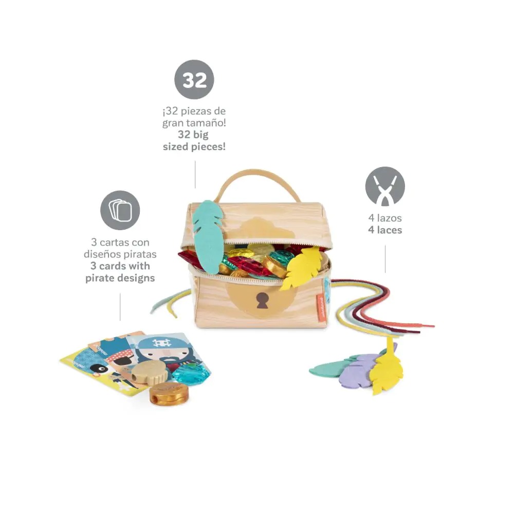 Игра-шнуровка Miniland Education Сундук с сокровищами (Necklace treasure), MLZ75010