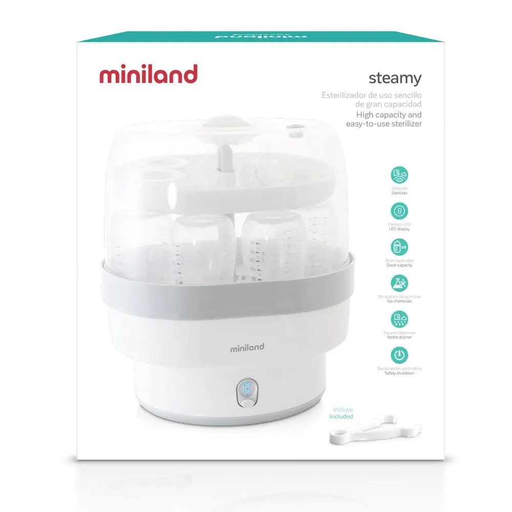 Стерилизатор Miniland на 6 бутылочек со светодиодным дисплеем, ML89206