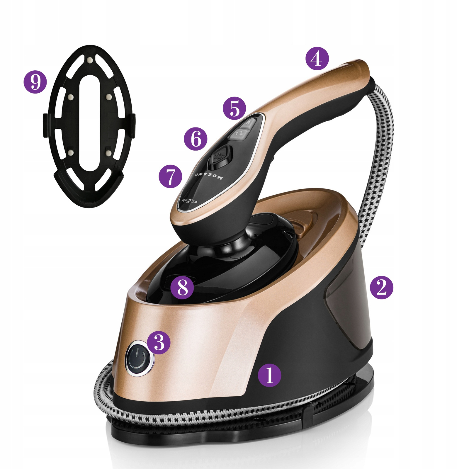 Отпариватель-утюг с парогенератором Mozano Smart Care Gold, 4695