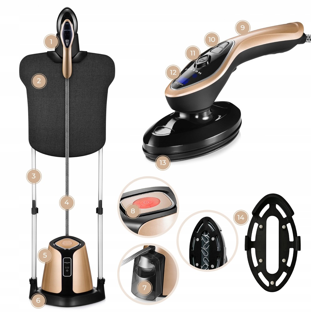 Гладильная система 3 в 1 Mozano Ultra Care 2500 W Gold, 4696