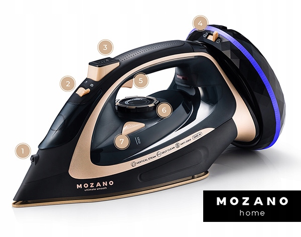 Беспроводной утюг Mozano Ultimate Smooth Gold, 4697