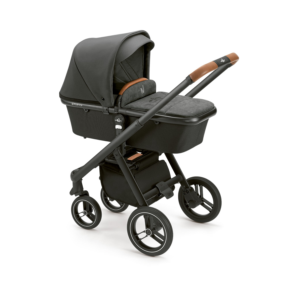 Детская универсальная коляска 2 в 1 Neonato Puro Urban на черном шасси (надувные колеса)