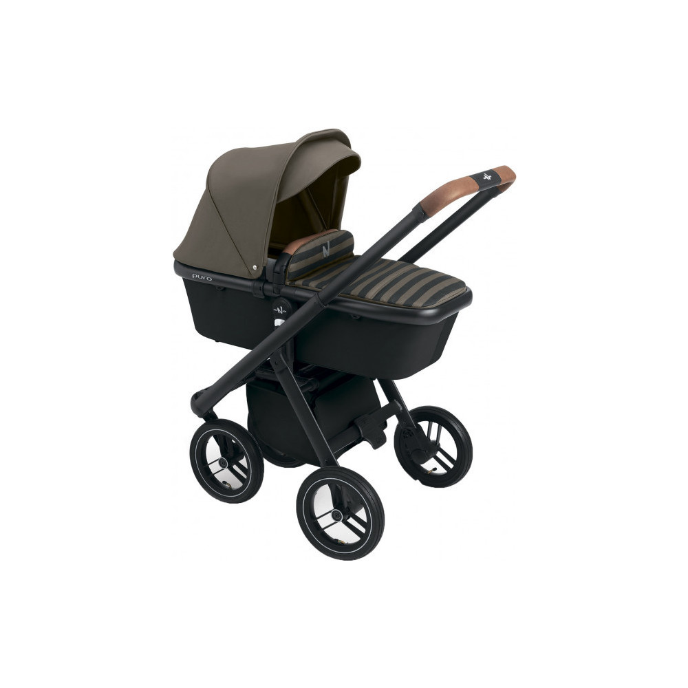 Детская универсальная коляска 2 в 1 Neonato Puro Urban на черном шасси (надувные колеса)