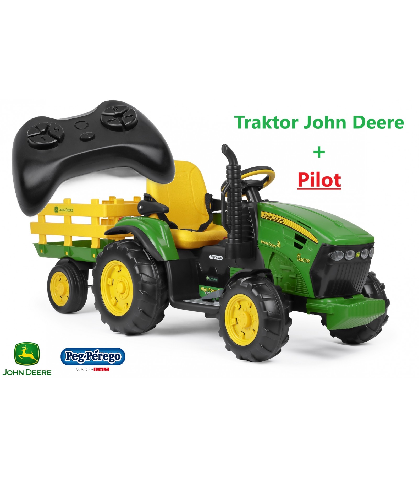 Электромобиль-трактор Peg-Perego John Deere RC 12 В, 0117