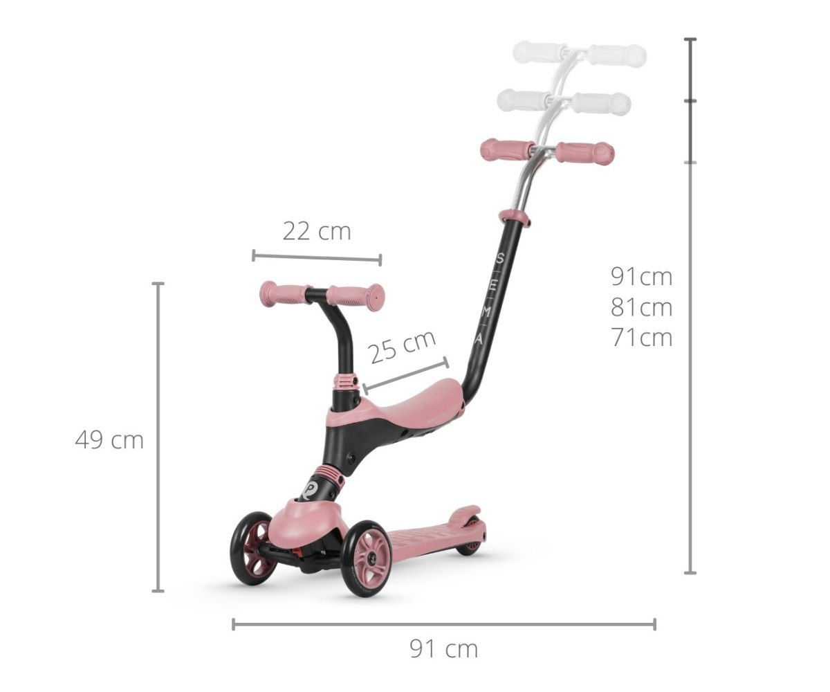 Детский 3-колесный самокат Qplay 3 в 1 Sema