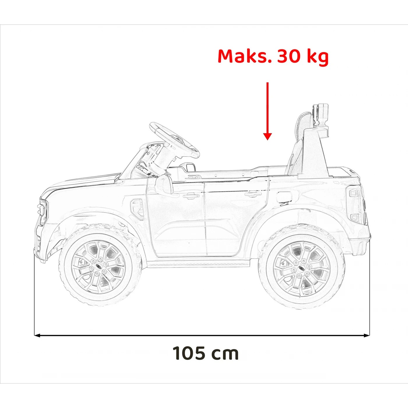 Электромобиль Ramiz Ford Ranger LIFT 12 В