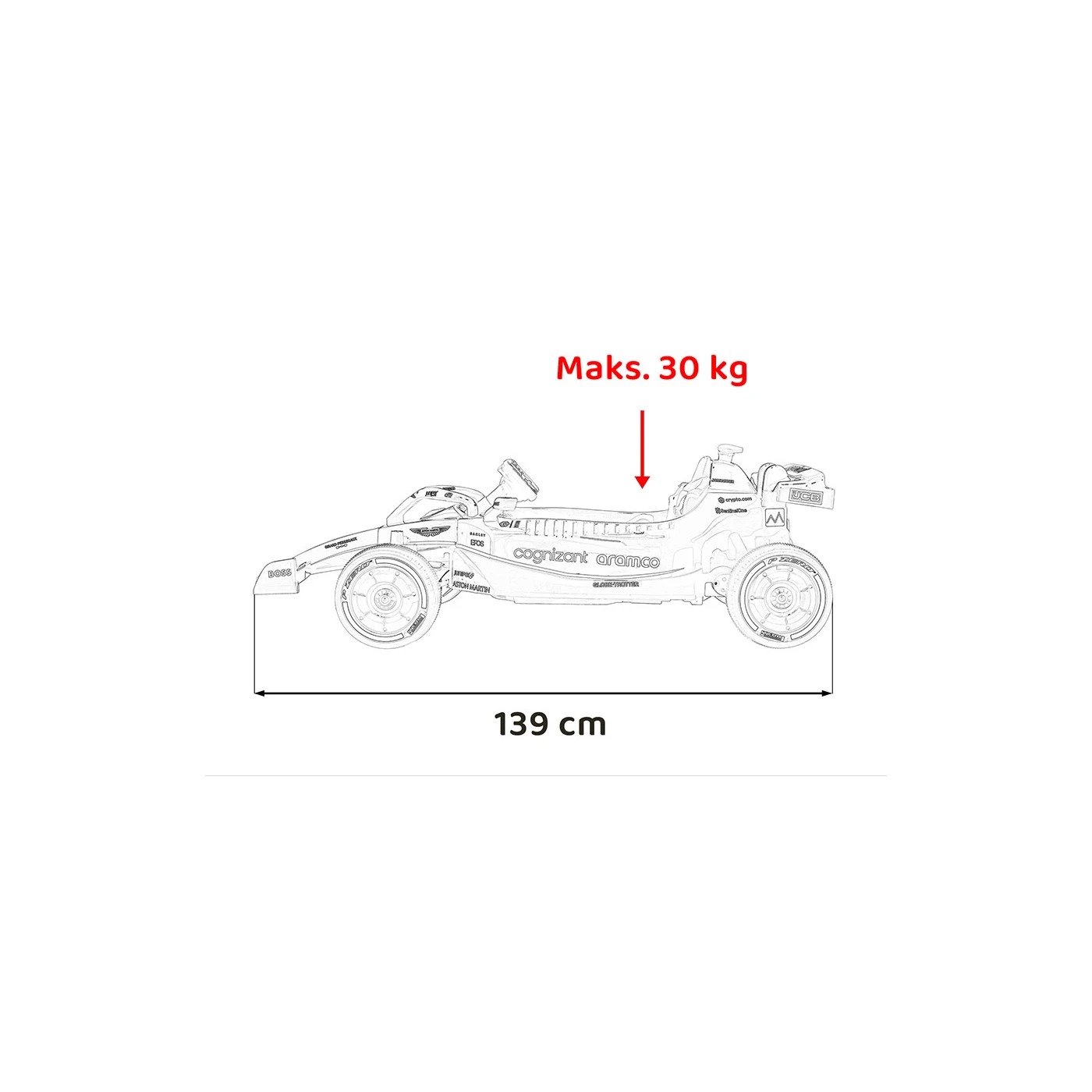 Электромобиль Ramiz Formula 1 Aston Martin Cognizant Aramc 24 В