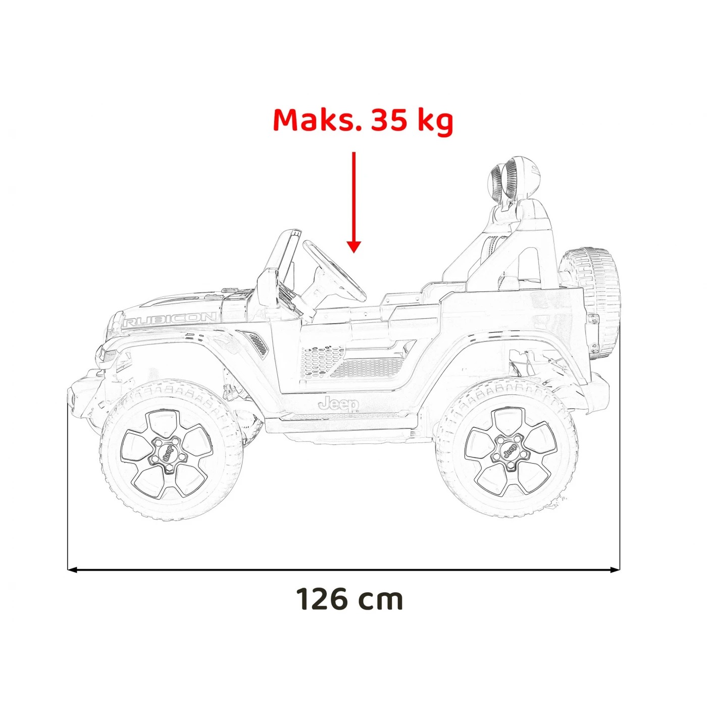 Электромобиль Ramiz Jeep Wrangler Rubicon 12 В