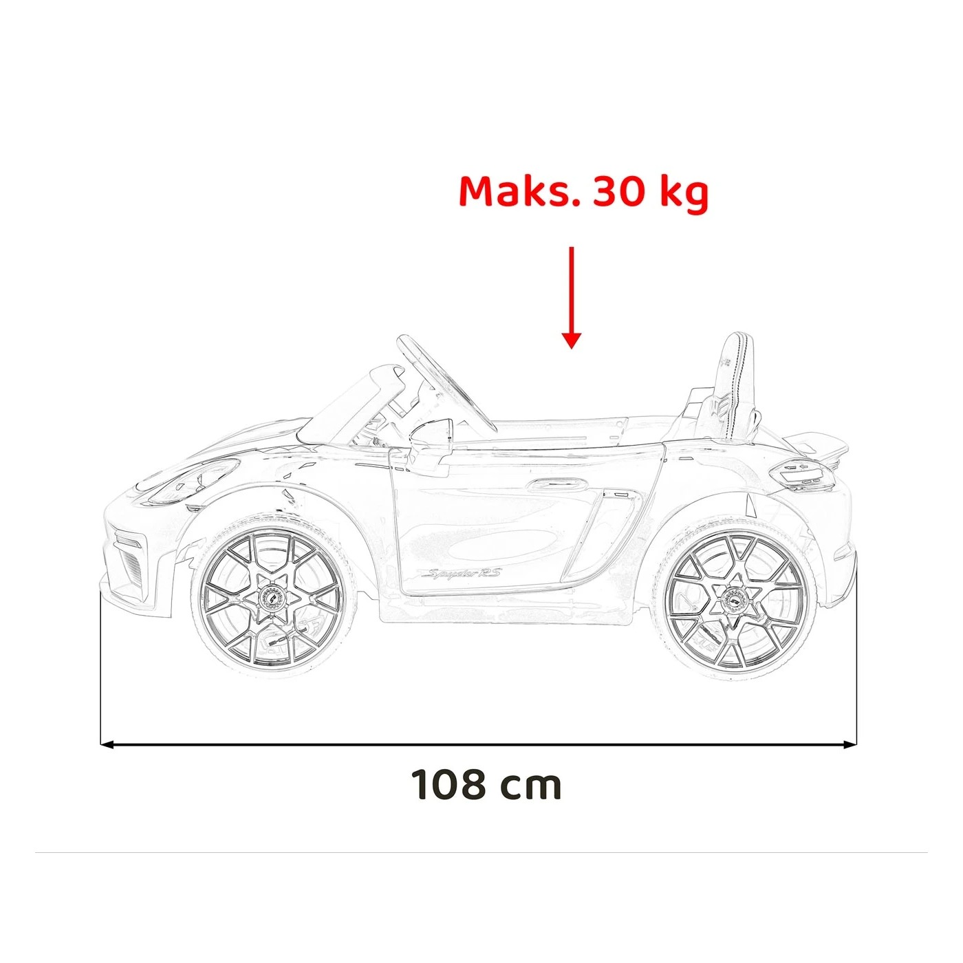 Электромобиль Ramiz Porsche Spyder RS 718 12 В