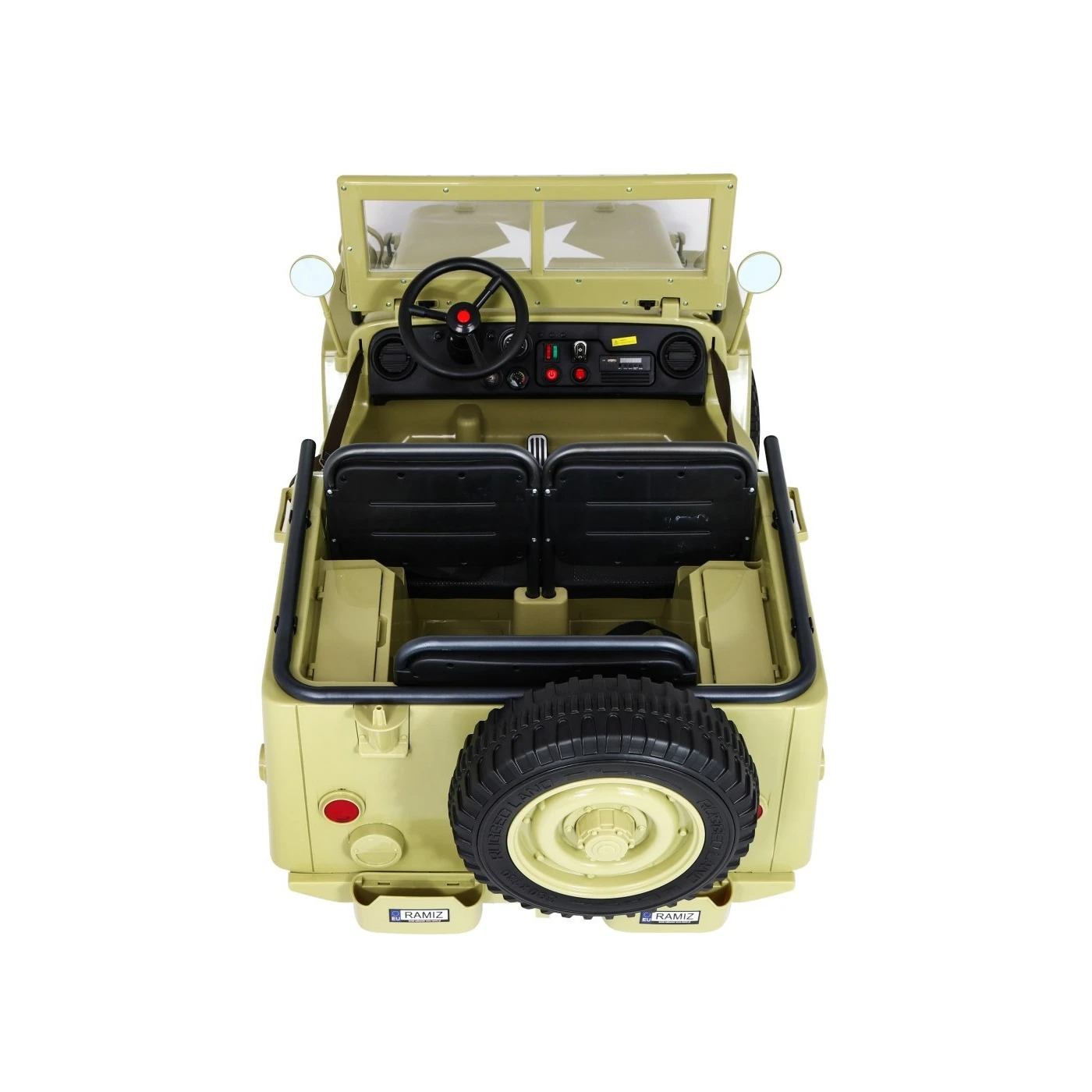 Электроавтомобиль военный Ramiz Retro Strong MP3 LED 24 В