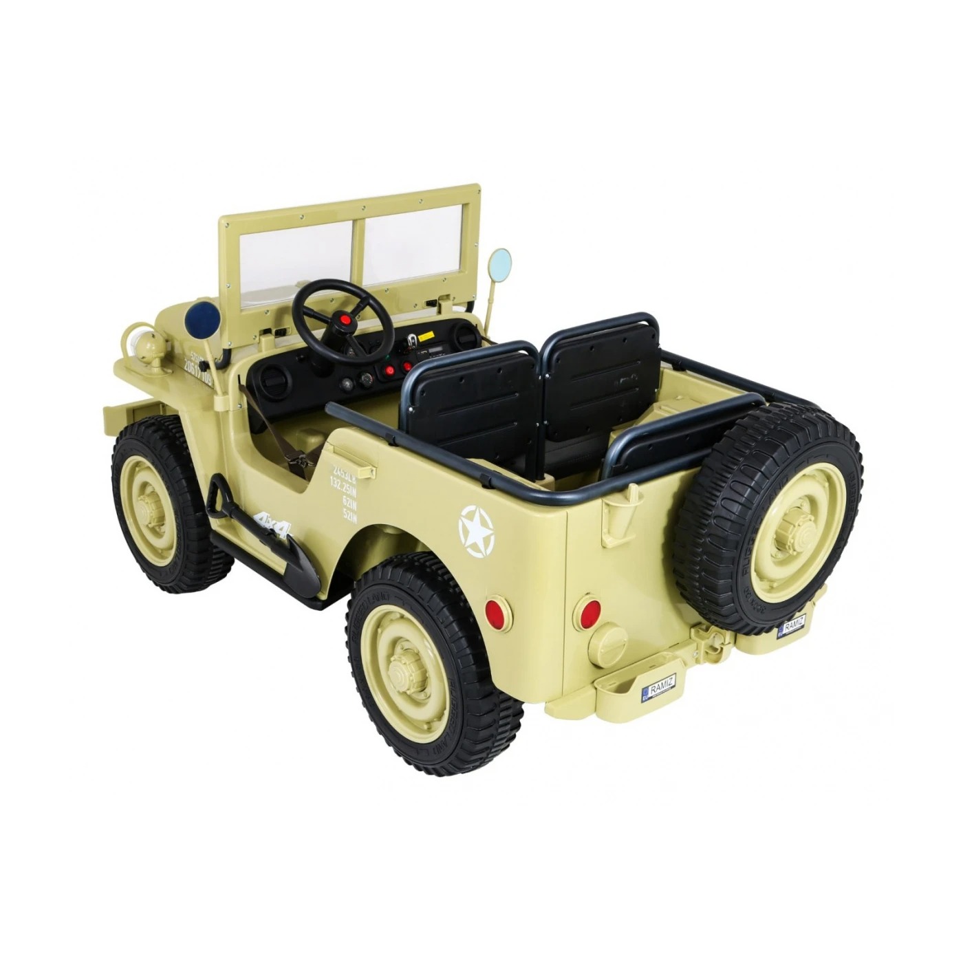Электроавтомобиль военный Ramiz Retro MP3 LED 12 В