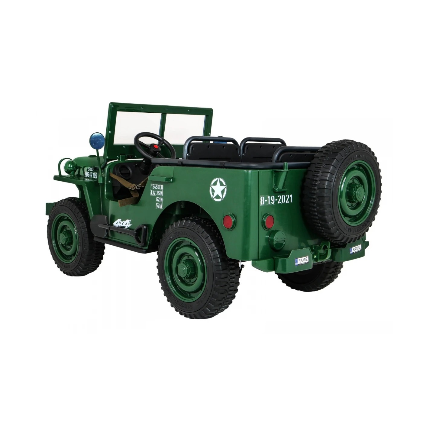 Электроавтомобиль военный Ramiz Retro MP3 LED 12 В