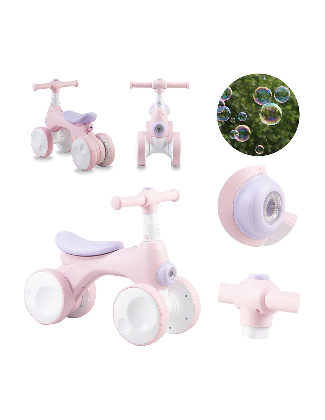 Беговел MoMi Tobis со светом и мыльными пузырями