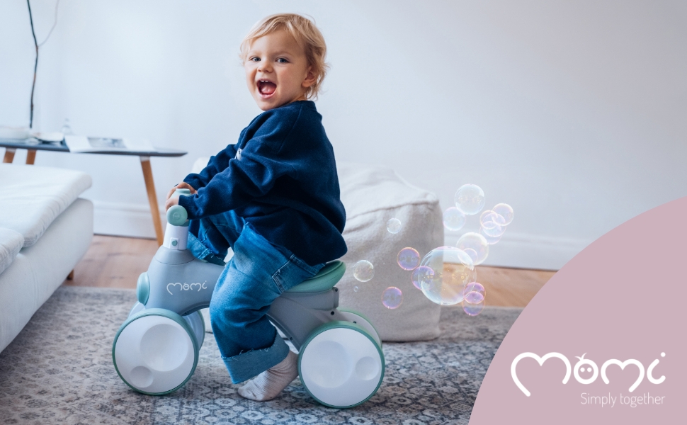 Беговел MoMi Tobis со светом и мыльными пузырями