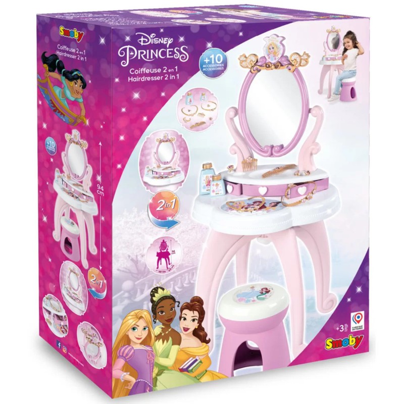 Туалетный столик 2 в 1 Smoby Disney Princess + 10 аксес., 320250