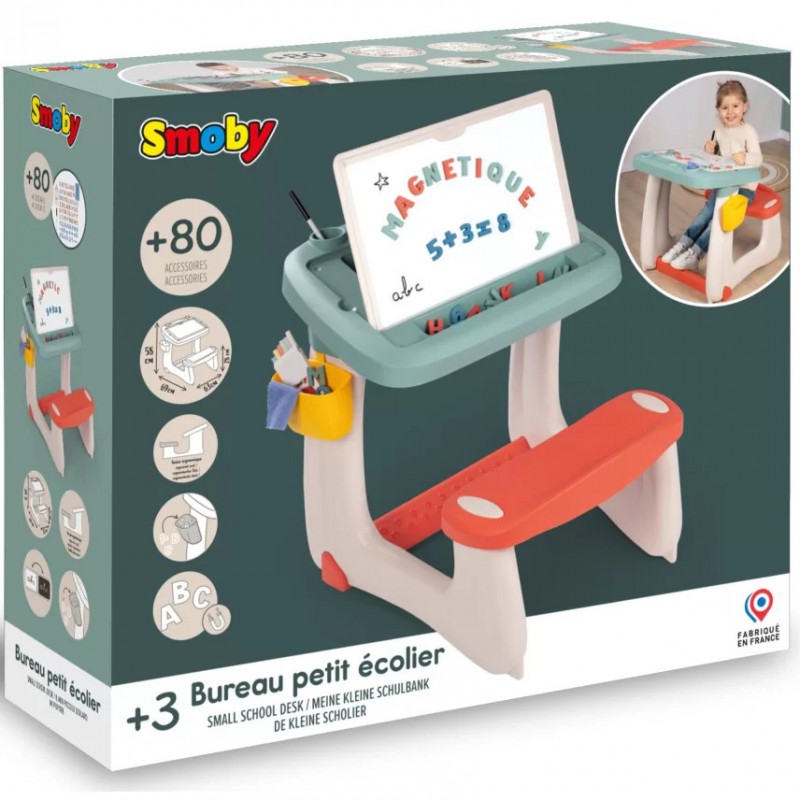 Стол с доской для рисования Smoby + 80 аксессуаров, 420107
