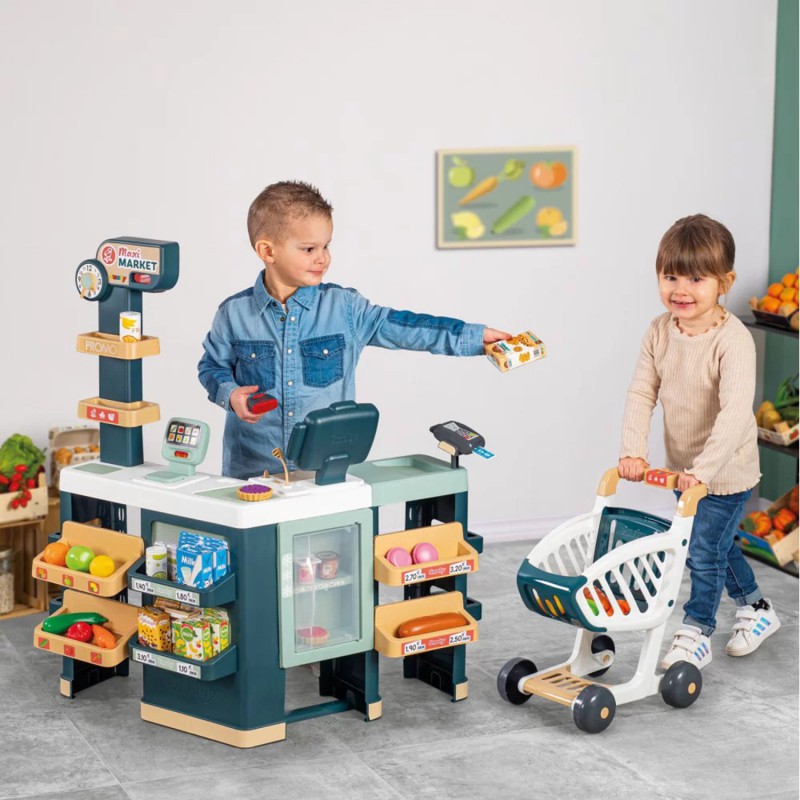 Электронный супермаркет Smoby Maximarket со сканером, весами и холодильником, 350242