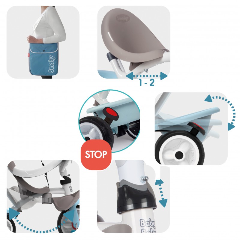 Детский 3-колесный велосипед Smoby Baby Balade plus, 741400