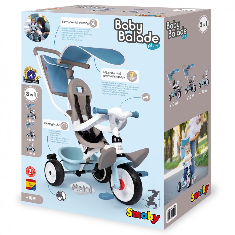 Детский 3-колесный велосипед Smoby Baby Balade plus, 741400