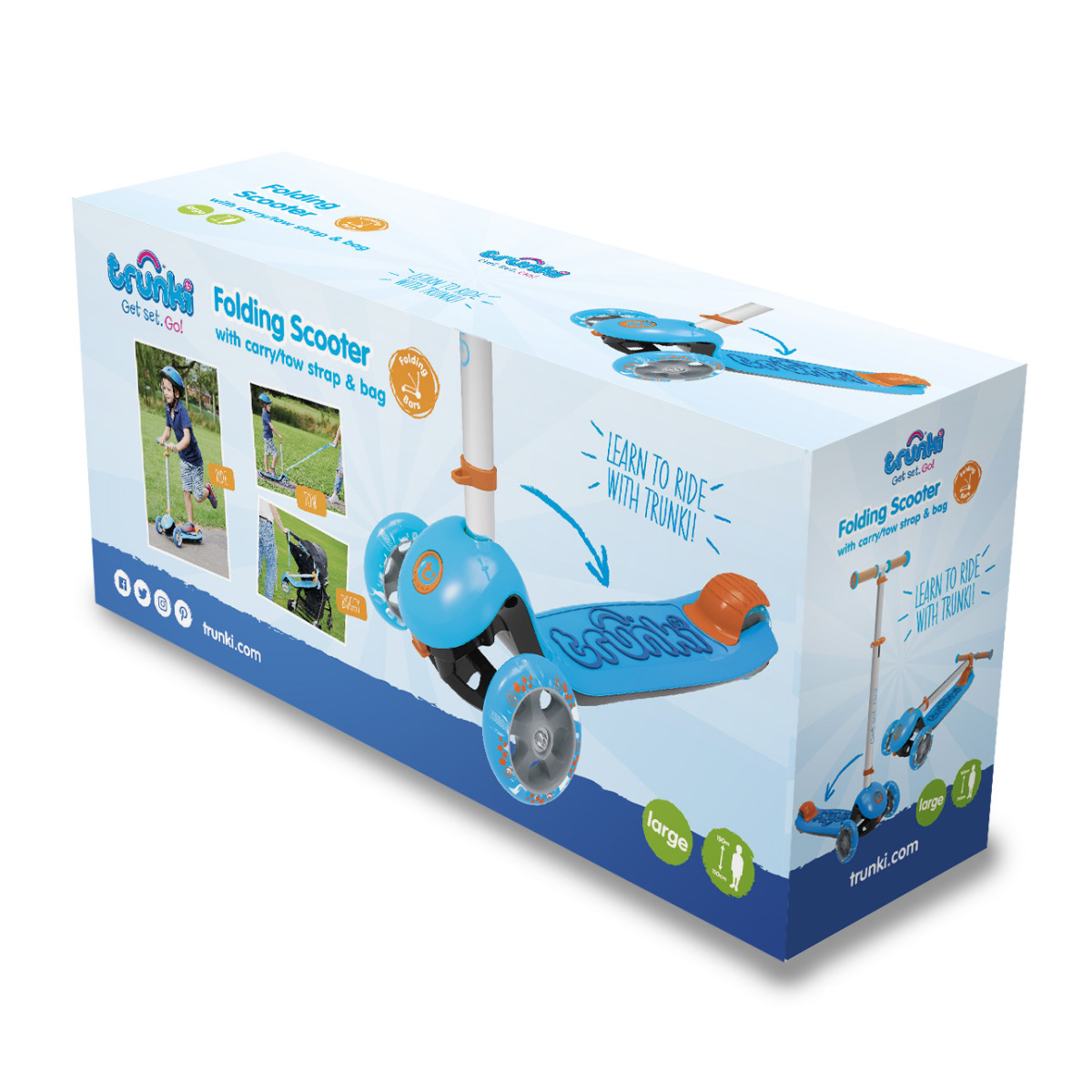Детский 3-колесный самокат Trunki, TRU-SCS-EU-ZZ-01, TRU-SCS-EU-ZZ-02