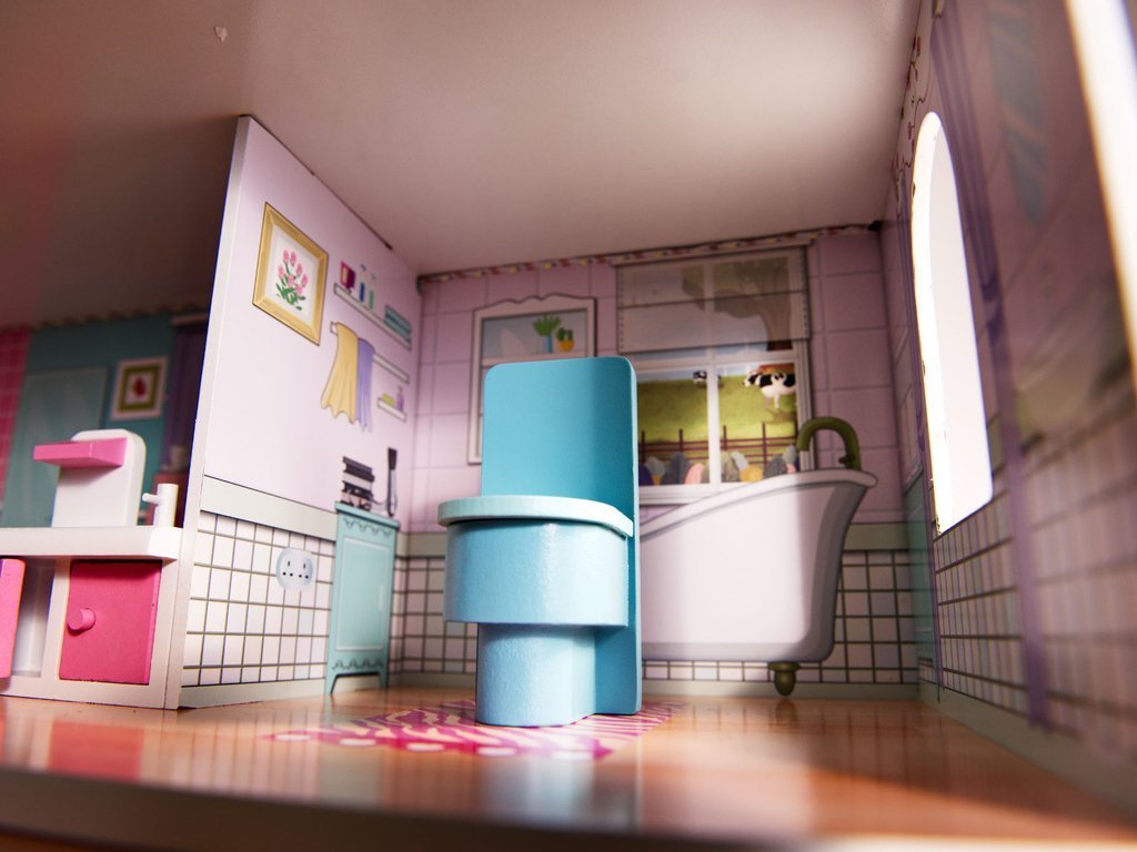 Кукольный домик Wonder Toy Виктория + освещение, 4247-KX6484