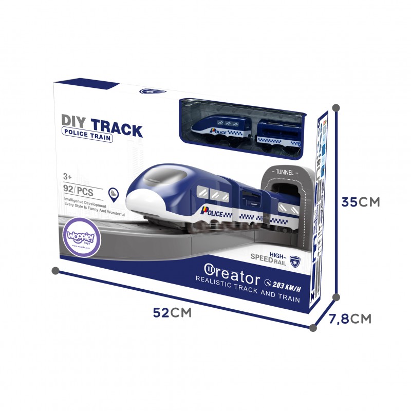 Игровой набор Woopie Электропоезд, трек, полицейский участок с вертолетами и машинами 92 эл., 30685