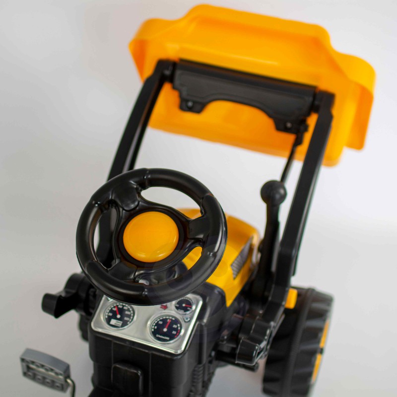 Педальный трактор с ковшом Woopie MaxTrac желтый, 28415