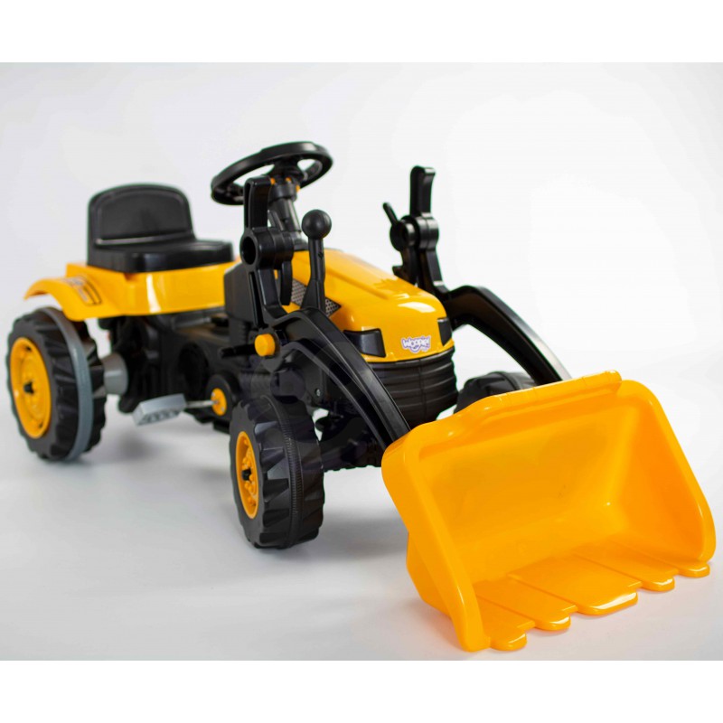 Педальный трактор с ковшом Woopie MaxTrac желтый, 28415